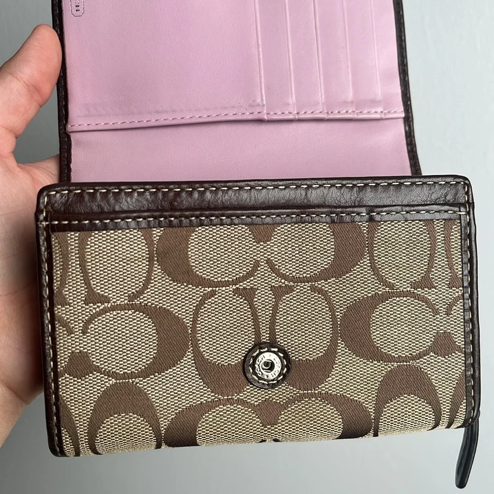 Coach Signature Brown Wallet - Picture 7 of 10